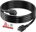 16/3 Short Extension Cord 8 FT, Indoor 3 Prong Power Cable, Suitable by Skrizcable
