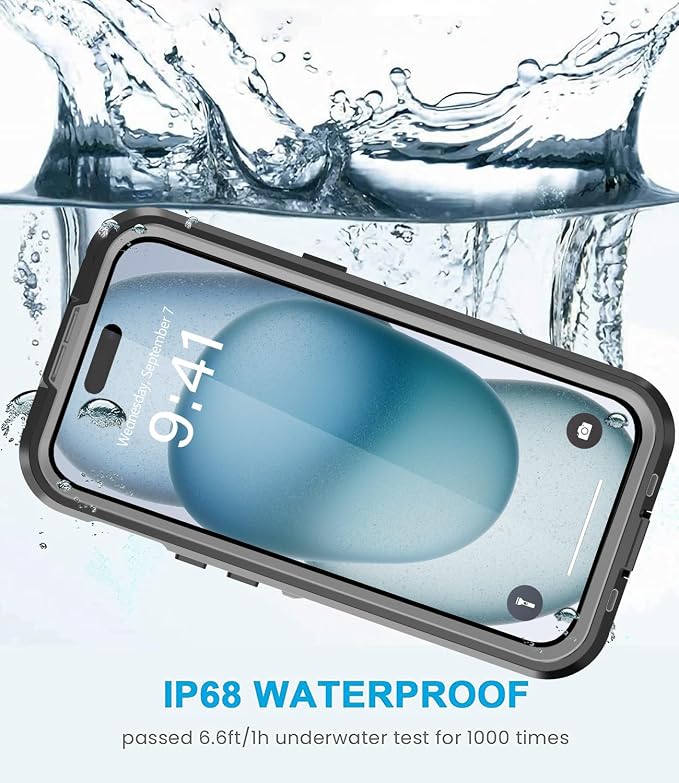 for iPhone 15 Plus Case Waterproof, Full-Body Hard Case Built-in - Image 3