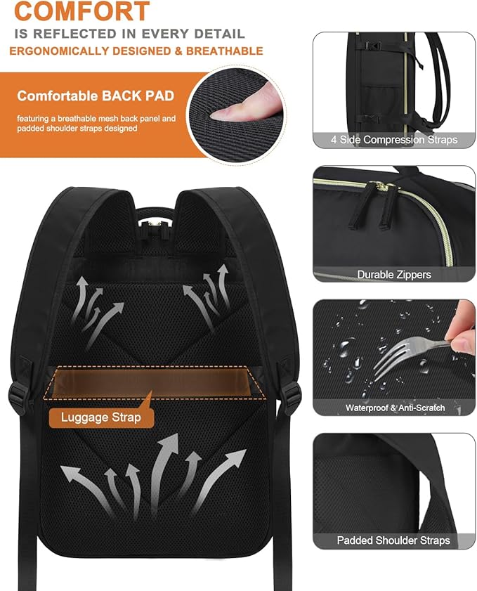 Capolo Travel Backpack for Women Men Waterproof Laptop Backpack Airlines - Image 6