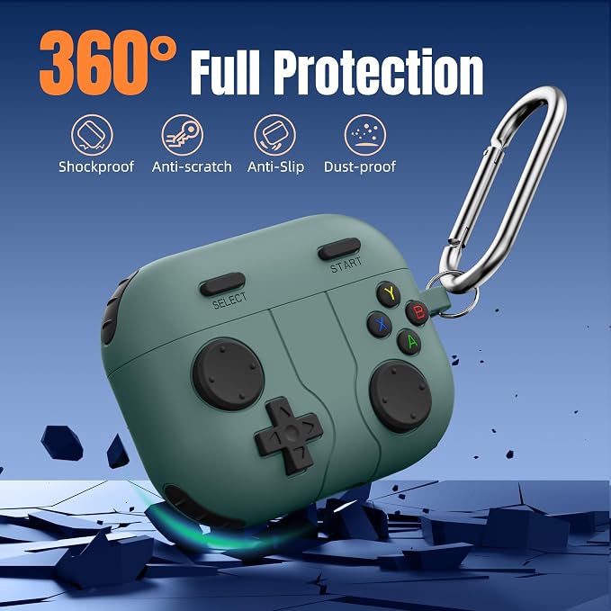 Getino Game Case for AirPods Pro 3 Case 2025, Shockproof Silicone Cover for - Image 3