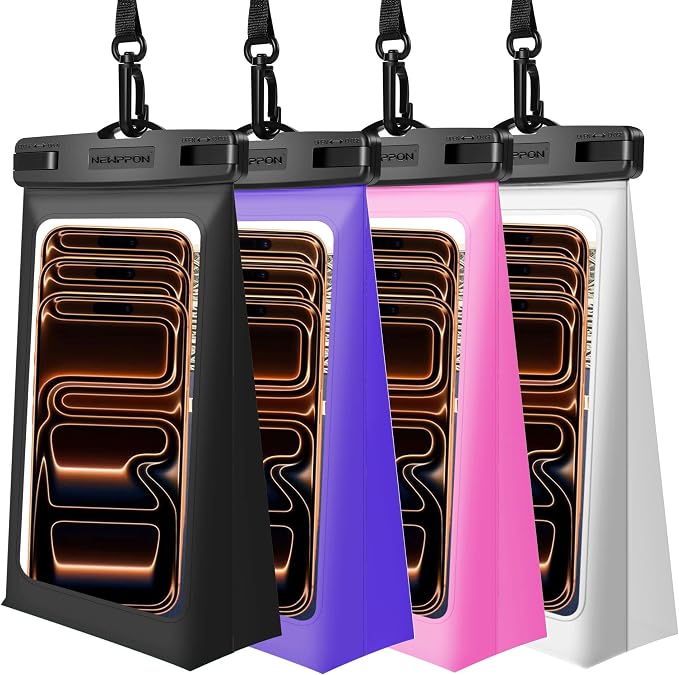 4 Pack Floating Waterproof Phone Pouch by Newppon