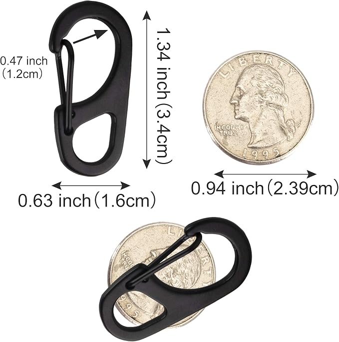 SWATOM Small Mini Carabiner Clip Tiny Spring Snap Hook Keychains Micro - Image 2