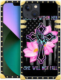 Compatible with iPhone 13 Case, Praying Cross Hands Luxury Golden Decoration by Unknown