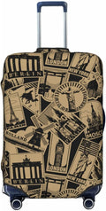 Travel Luggage Cover with World Famous Landmarks Print, Suitcase Protector by XBFCDN