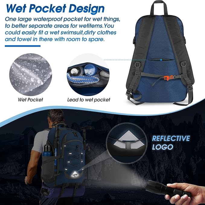 IGOLUMON Hiking Backpack 40L Packable Lightweight Camping Backpack Men Women - Image 4