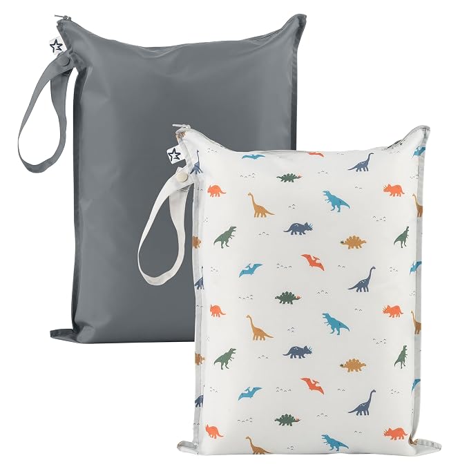 Tiny Twinkle Mess Proof Wet Bags | 2-Pack Reusable Waterproof Wet Bags by TinyTwinkle