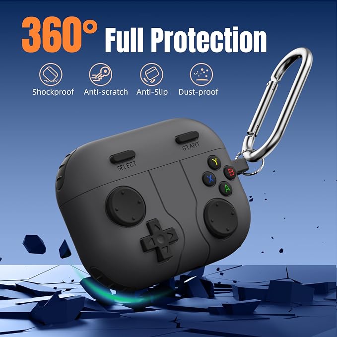 Getino Game Case for AirPods Pro 3 Case 2025, Shockproof Silicone Cover for - Image 3