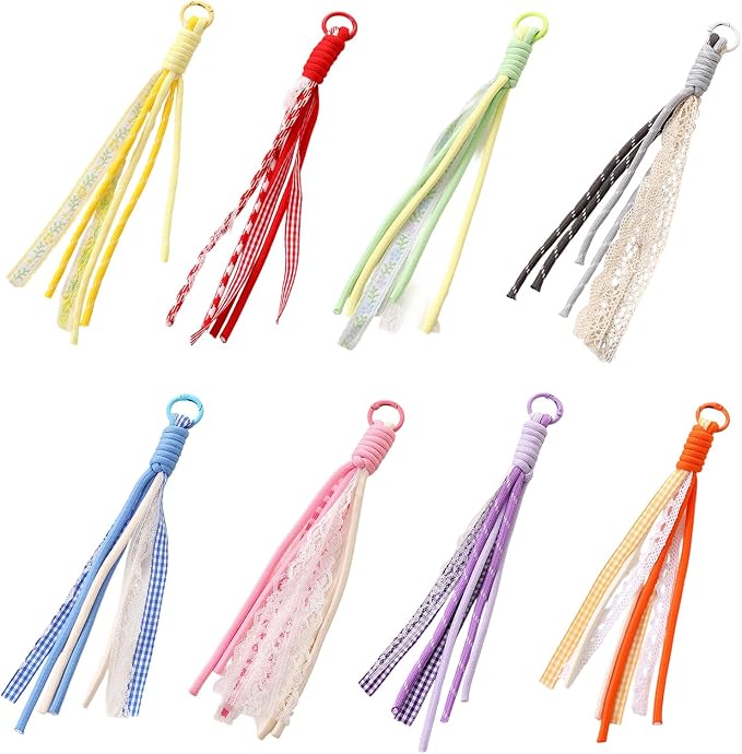 8/13/18/20/30 Pack Paracord Keychain Rope Bag Charms Colorful Braided Charms by FANEVER
