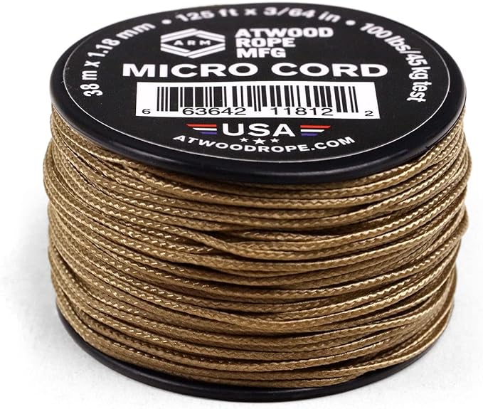 Atwood Rope MFG Micro Utility Cord 1.18mm X 125ft Reusable Spool | Tactical by AtwoodRopeMFG