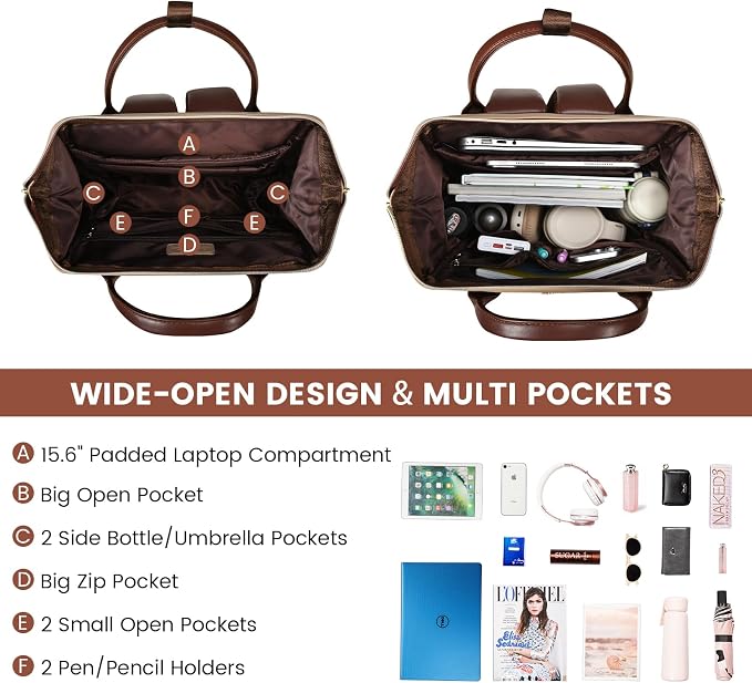 LOVEVOOK Leather Laptop Backpack - Image 2