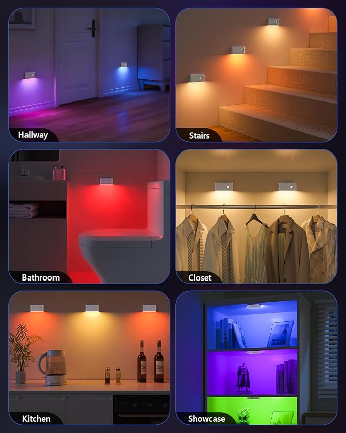 WILLED Motion Sensor Night Light, RGB & Warm White Stair Lights Indoor - Image 3