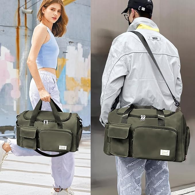 Suruid Gym Bag for Women Men, Travel Duffle Bag Large Capacity Carry On - Image 6