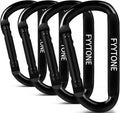Black Steel Heavy Duty Carabiner Clip, 880 lbs 3" Carabiners D Ring Spring Snap by FYYTONE