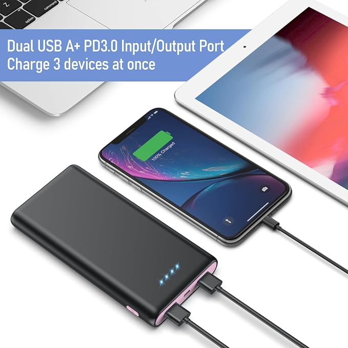 Portable Charger Power Bank 25, 5V/3A USB C in&Out Fast Phone Charging - Image 4