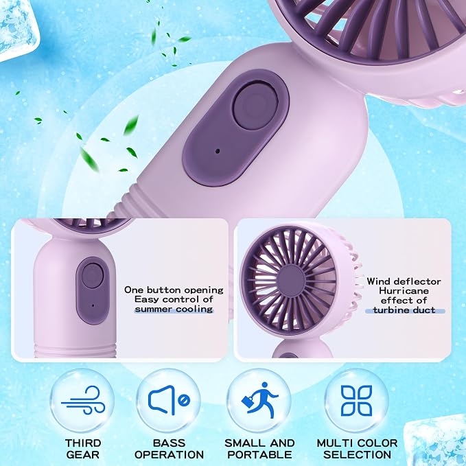 Rossesay 6 Pcs Mini Portable Fan Bulk Cute Handheld Lightweight Small Little - Image 5
