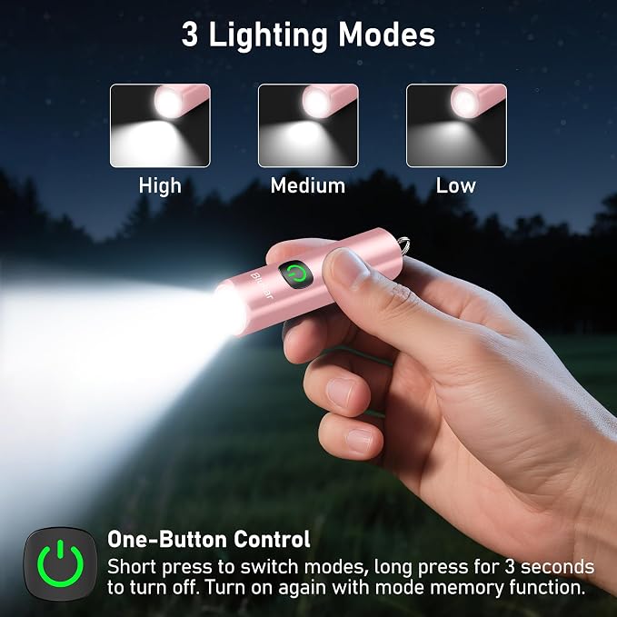 Blukar Rechargeable EDC Flashlight, Mini Keychain Flash Light - Image 4