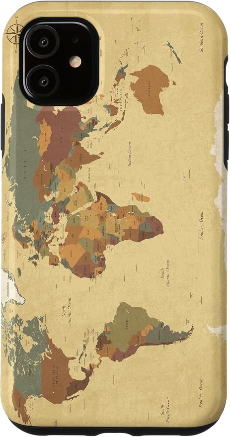 Globe Map Smartphone Cell Cover Gift World Map Pattern Phone Case by Unknown