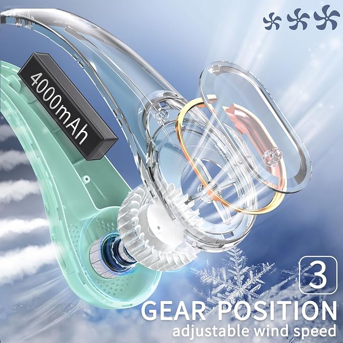 FrSara Neck Fan, Personal Fans for Your Neck, Adjustable, 360° Cooling - Image 4