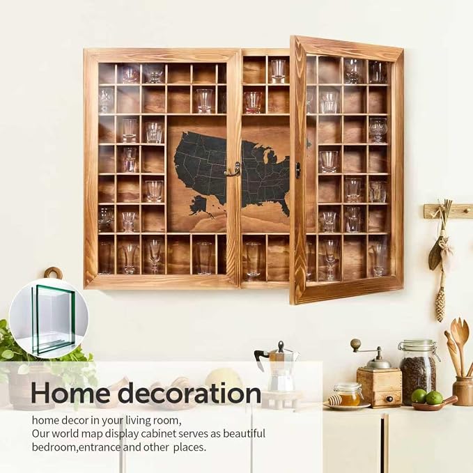 Large Map Shot Glass Display Case 60 Slots - Image 4
