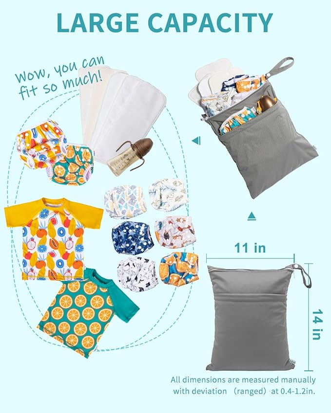 babygoal Wet Dry Bags 3 Pack, Waterproof Reusable Travel Bags - Image 3