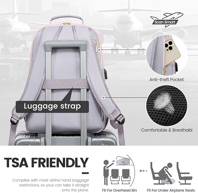 LOVEVOOK Laptop Backpack for Women 15.6 inch, Cute Travel Carry on Backpack - Image 6