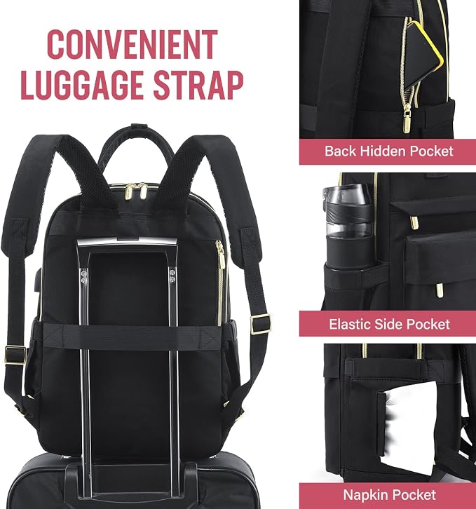 LOVEVOOK Laptop Backpack for Women 15.6 Inch Laptop Bag - Image 4