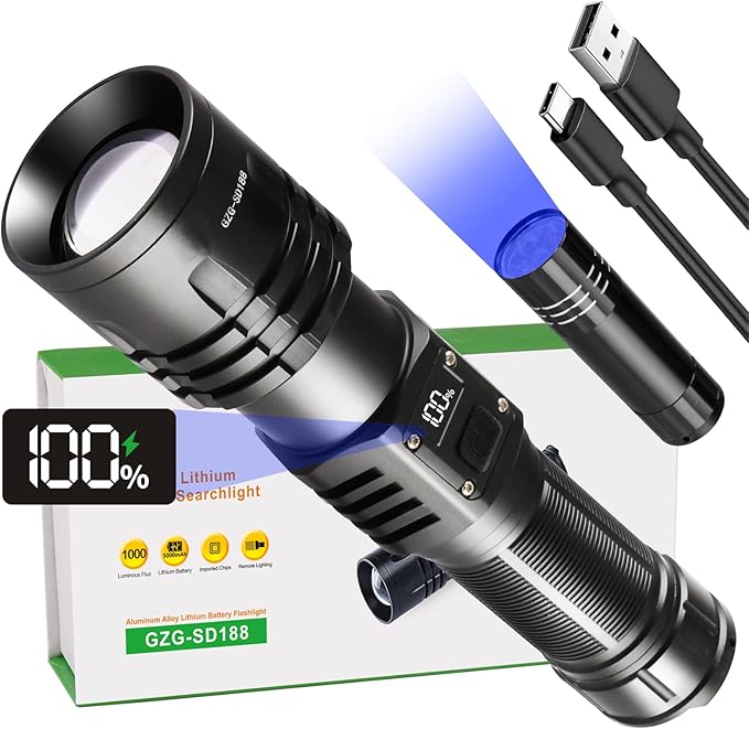 Rechargeable LED Flashlights 10000.00 High Lumens,   High Powered by GZGLUZ