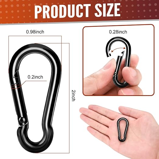12 Pcs Spring Snap Hooks, 2 Inch Carabiner Clip, Heavy Duty Carabiners Snap - Image 4