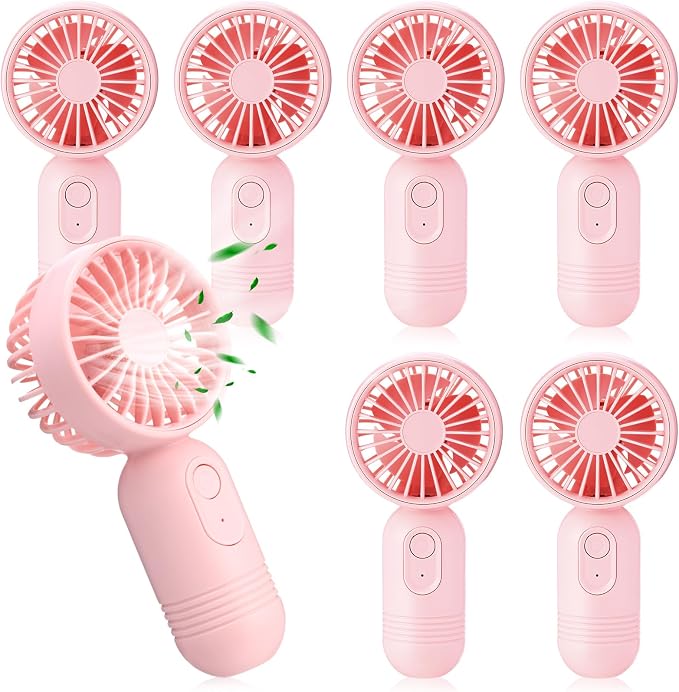 Rossesay 6 Pcs Mini Portable Fan Bulk Cute Handheld Lightweight Small Little by Rossesay