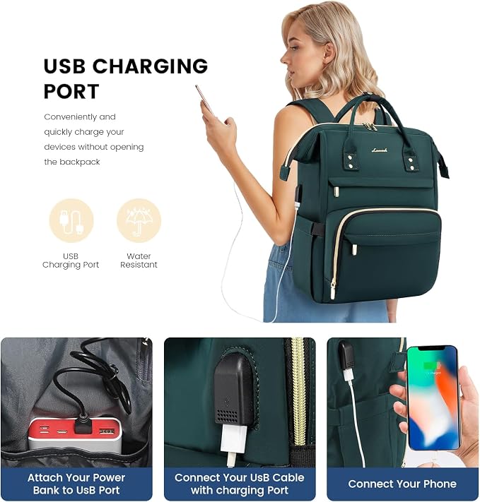LOVEVOOK 17 inch Laptop Backpack Women, Large Travel Computer Back Pack - Image 4