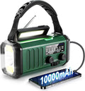 NOAA Emergency Weather Radio, Best Portable 10000mAh Battery/Hand Crank/Solar by emergencyradio