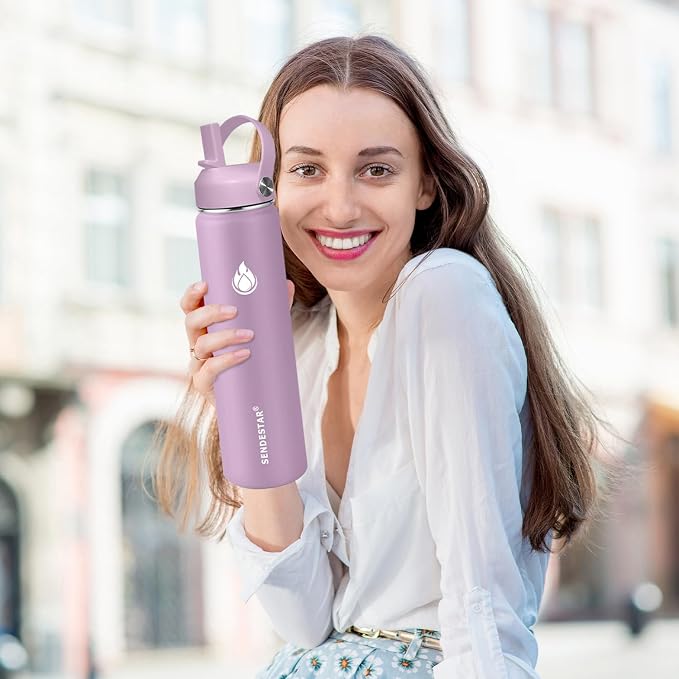 SENDESTAR Stainless Steel Wide Mouth Water Bottle 32oz Double Wall Vacuum - Image 3