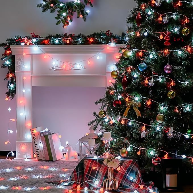 JMEXSUSS Globe String Lights, 100 LED Plug - Image 4