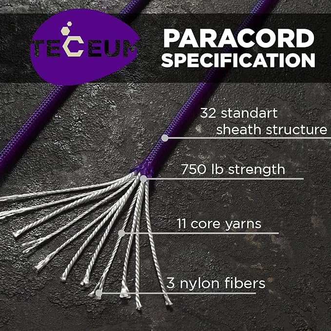 TECEUM 5/32" Paracord Rope 1000 – 1000ft / 200ft / 100ft / 50ft – Tactical - Image 2