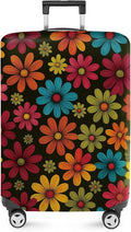 ANNA QUEEN Colorful Flower Luggage Cover, Retro Floral Suitcase Protector by ANNAQUEEN
