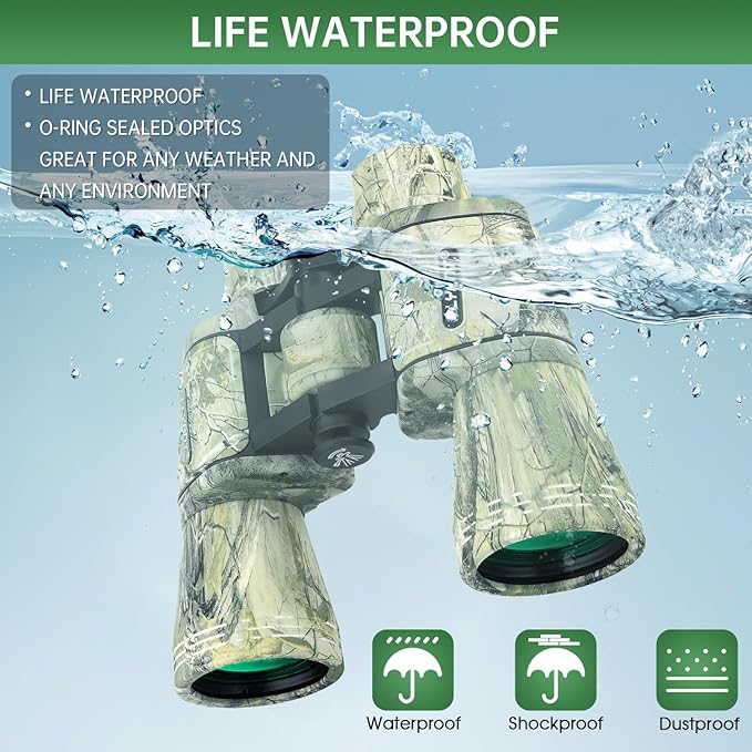 20x50 High Powered Binoculars for Adults, Waterproof Binoculars - Image 3
