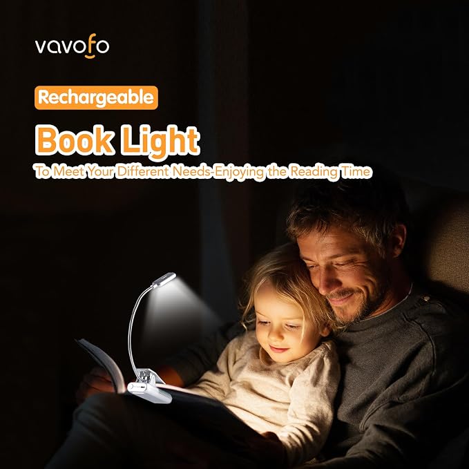 VAVOFO Rechargeable Book Light for Reading in Bed Kids, 7 LED Reading Light - Image 2