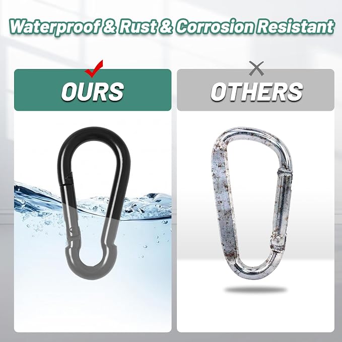 Pixel Panda 3.1&4 Inch Heavy Duty Carabiner Clips Load 1000lbs, 2&4&8Pack Large - Image 4