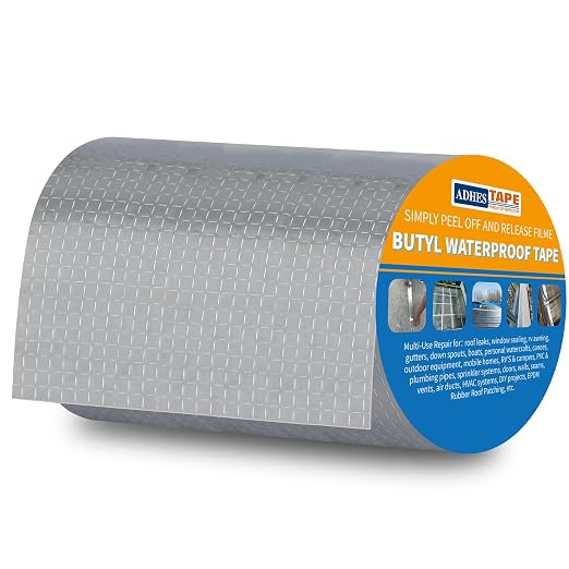 ADHES Butyl Tape Waterproof Tape, 8in x 16ft, Aluminum Foil Tape Butyl Sealant by ADHESTAPEPERSUITOFPERFECTION