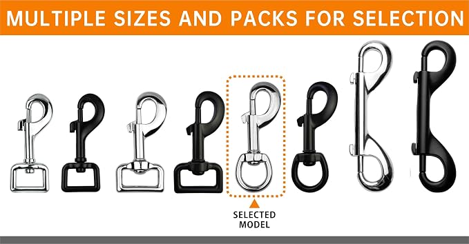 Garwor 4Pcs Heavy Duty Chrome Swivel Snap Hooks - Image 6