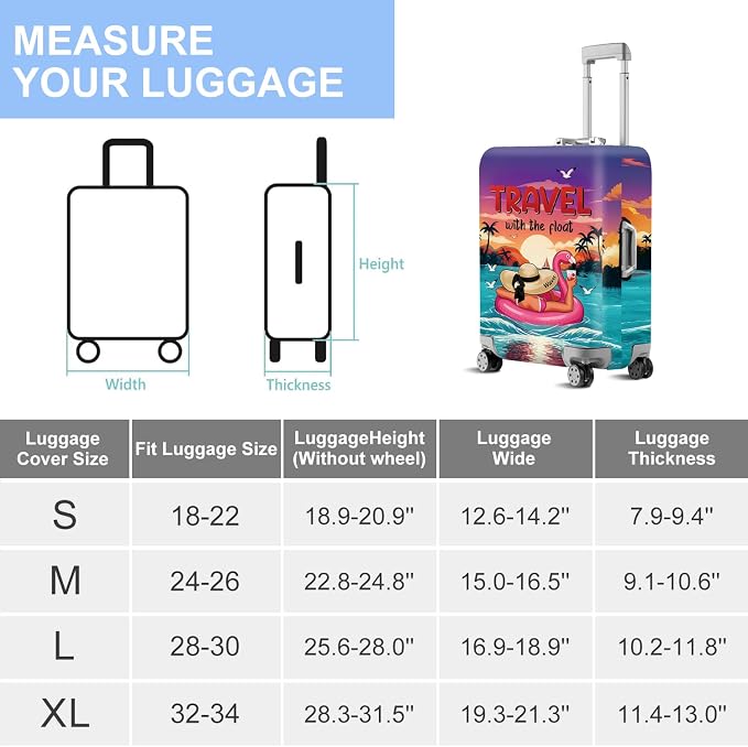 ANNA QUEEN Tropical Travel Flamingo Float Luggage Cover -Stretchable Airplane - Image 7