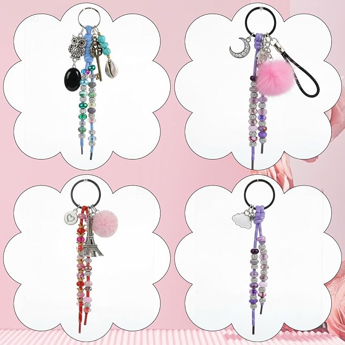 12 PCS Paracord Keychain Bag Charms, Colorful Paracord Rope Keychain Braided - Image 5