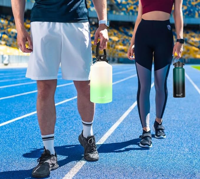 Water Bottle Insulated 32oz 40oz 64oz 128oz Straw Lid Spout Lid & 3 Lids - Image 7
