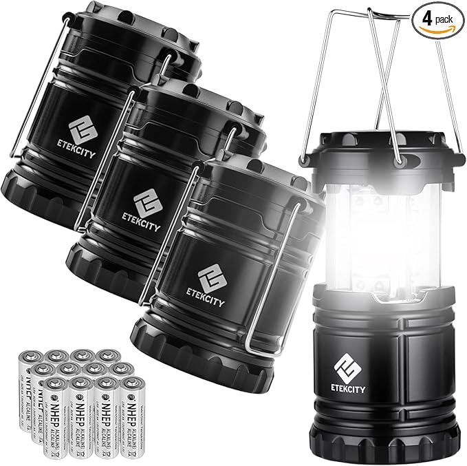 Etekcity Camping Lanterns for Power Outages 4 Pack, Flashlight for Camping by Etekcity