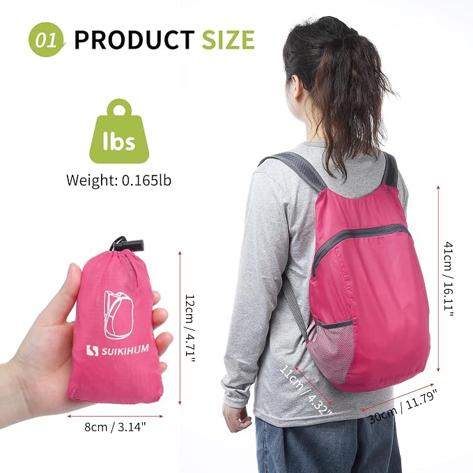 20L Ultra Hiking-Daypack Lightweight Foldable Travel Packable Backpack - Image 3