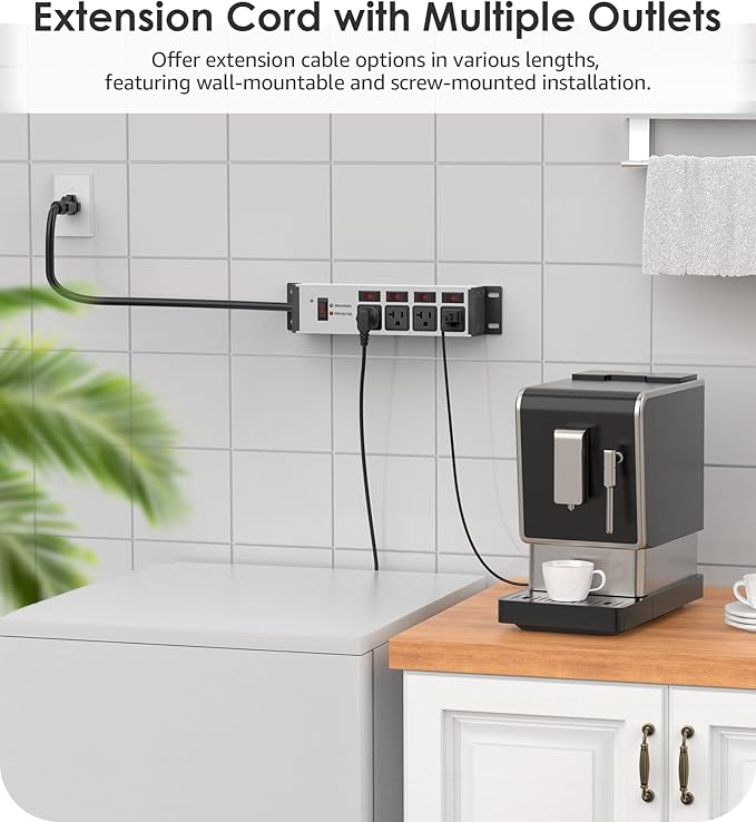 CCCEI Heavy Duty Surge Protector Power Strip 20 Amp Individual Switches. 4FT 12 - Image 5