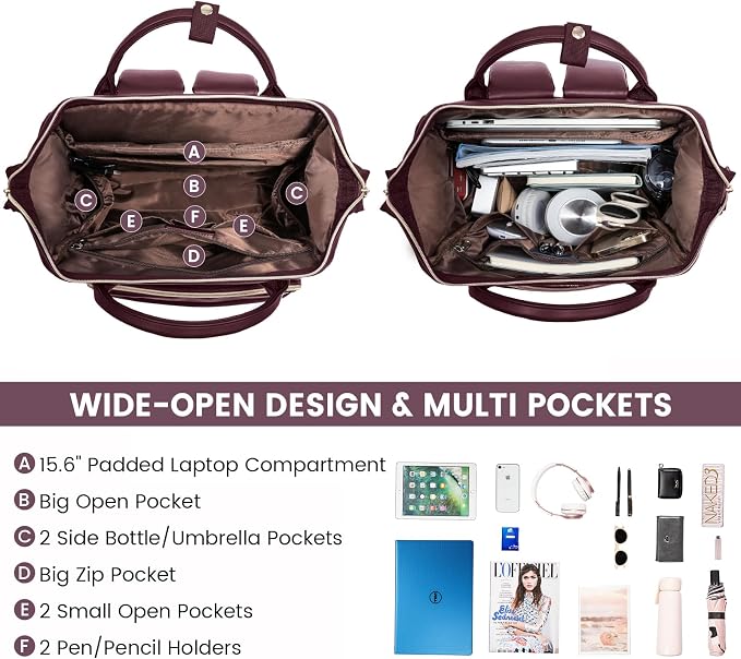 LOVEVOOK Leather Laptop Backpack - Image 2