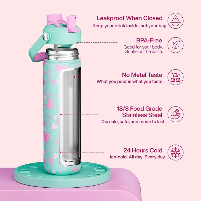ENCOOL Valentine's Day Insulated Water Bottle - Image 2