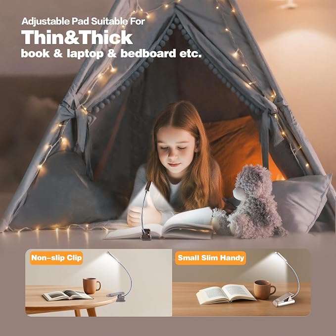 VAVOFO Rechargeable Book Light for Reading in Bed Kids, 7 LED Reading Light - Image 5