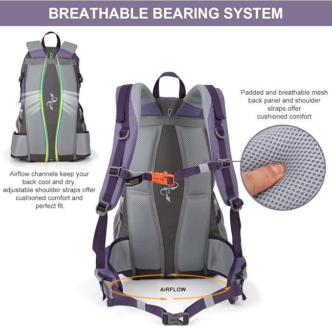 MOUNTAINTOP 40L Hiking Backpack, Lightweight Travel Backpack - Image 7